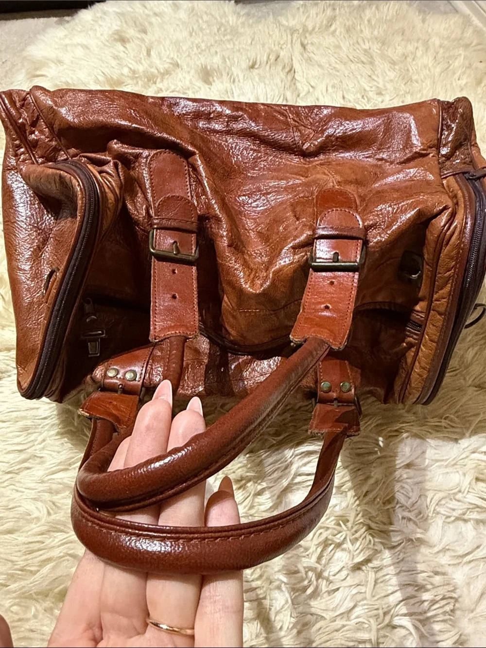 Authentic/ Genuine Leather Tote Bag 20”x10”x9